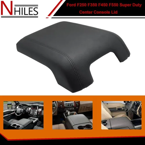 Vista 4 de NHILES Kit de Tapa de Consola Central Negra de Repuesto Compatible con F-250 Super Duty F-350 Super Duty F-450 Super Duty F-550 Super Duty 2011 2012