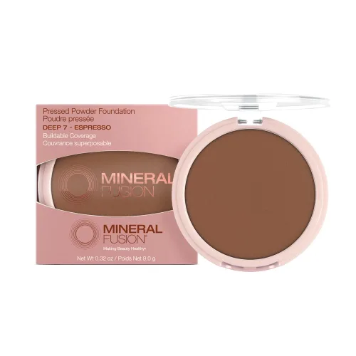 Vista 20 de Mineral Fusion Base de maquillaje en polvo prensado, polvo facial con acabado mate para piel clara con subtonos rosa/rojo, maquillaje natural