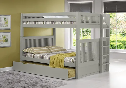 Vista 2 de Camaflexi Litera con nido – Escalera de cabecera Mission, matrimonial, acabado gris