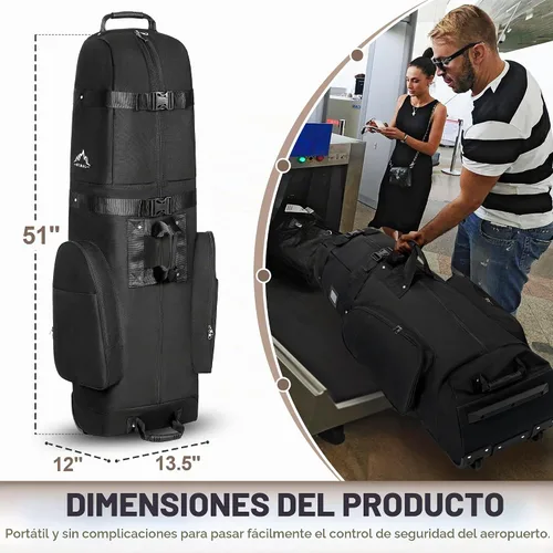 Vista 2 de Himal Outdoors Bolsa de Viaje de Golf - Poliéster Oxford 600D de Servicio Pesado Resistente al Desgaste, Excelente Cremallera, Tamaño Universal