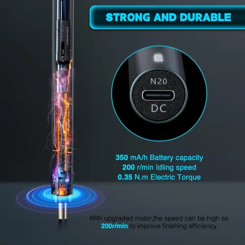 Vista 5 de Mini destornillador eléctrico 95 en 1, kit de destornillador eléctrico inalámbrico pequeño portátil recargable con pantalla LED y 86 cabezales