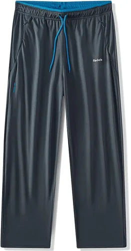 Vista 2 de Radofo Pantalones deportivos para correr, atléticos, casuales, para hombre, ligeros, para entrenamiento, con bolsillos con cremallera, pantalones