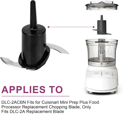 Vista 2 de DLC-2ACBN - Cuchilla de repuesto para procesador de alimentos Cuisinart Mini Prep Plus, solo compatible con cuchilla de repuesto DLC-2A, compatible