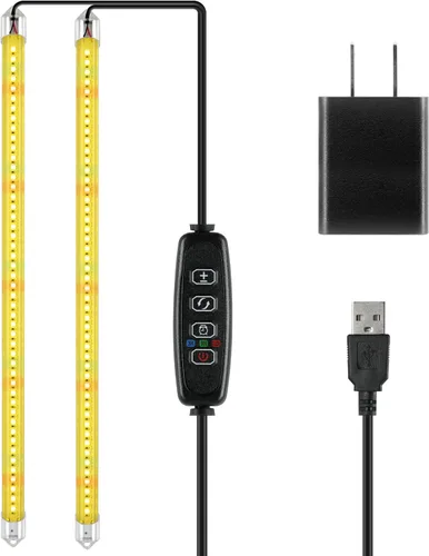 Vista 8 de iPower 21 Luz LED de Crecimiento con Espectro Completo para Plantas de Interior, Cuello de Cisne Ajustable, 3 Modos de Luz y 10 Niveles Regulables