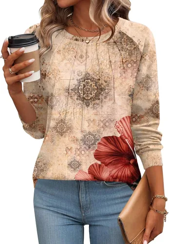 Vista 5 de Zeagoo Blusas de otoño para mujer, camisas de manga larga, blusas casuales de algodón, blusas plisadas elegantes 2025