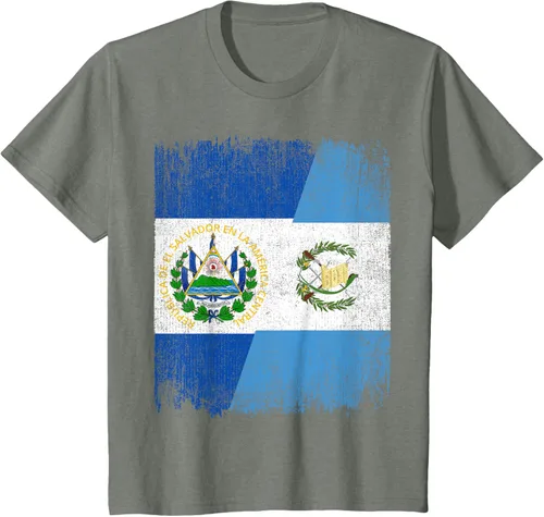 Vista 64 de Camiseta Half El Salvador Bandera de Guatemala con raíces guatemaltecas