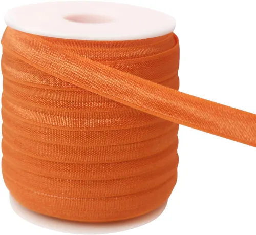Vista 13 de Banda elástica de satén para coser de 3/8 pulgadas, rollo de cinta elástica brillante con cordón elástico plano para ligar el cabello, diadema