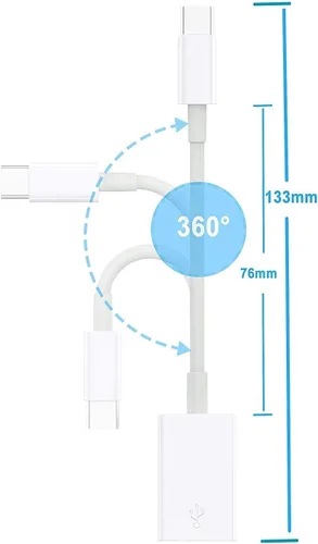 Vista 8 de Adaptador USB C a USB [2 unidades], tipo C macho a USB 3.0 hembra OTG Cable Thunderbolt3 a USB adaptador Conveter compatible con MacBook Pro/Air