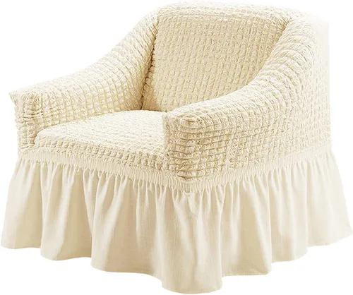 Vista 38 de Jeloris Funda Protectora Elástica para Sofá de Dos Plazas de Fácil Ajuste con Falda, Protector de Muebles Universal Duradero Lavable de Alta Beige