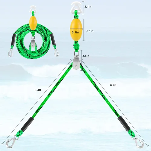 Vista 2 de Arnés de remolque resistente para deportes acuáticos con anillos en D, arnés de remolque de barco para tubo remolcable, esquí acuático, wakeboard