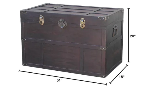 Vista 5 de Vintiquewise QI003041LNEW Tronco de vapor de madera de estilo antiguo