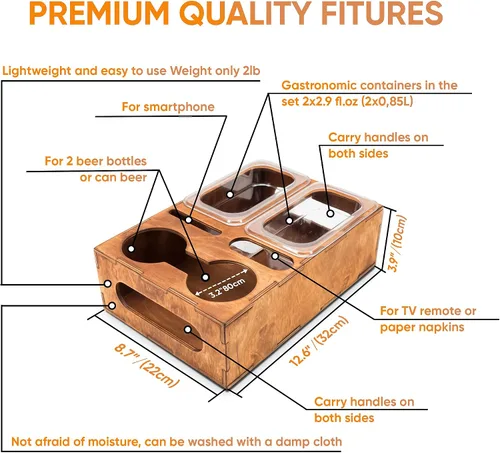 Vista 8 de Caja de cerveza de madera, regalo para los amantes de la cerveza, papá, hombre, él, novio, caja de bebidas, bandeja para aperitivos, soporte de mesa