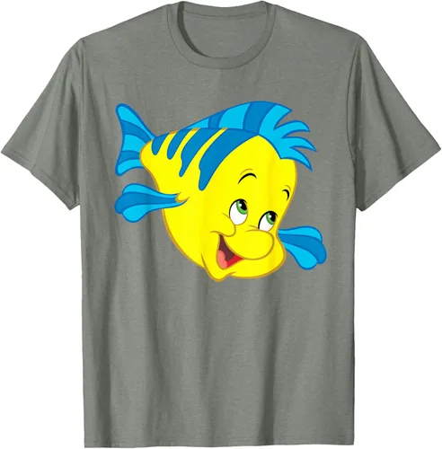 Vista 75 de Disney Camiseta de disfraz de cara grande de la Sirenita Flounder Sidekick