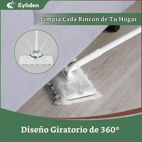 Vista 6 de Eyliden - Trapeador barredora con mango largo de 58 pulgadas, 36 repuestos desechables en seco 12 Heavy-Duty Pet Hair Pads, 24 Dry Sweeping