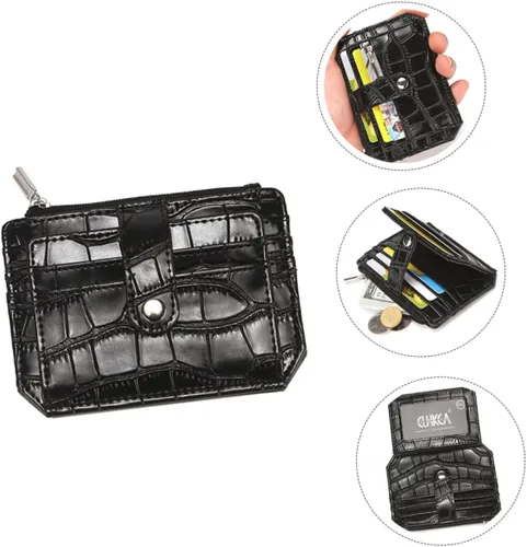 Vista 8 de TENDYCOCO 2 unids Multi-funcional Almacenamiento Impresiones de Cuero de Bambú Nudo Monedas Efectivo Monedero Monedero Cartera Cremallera Versátil