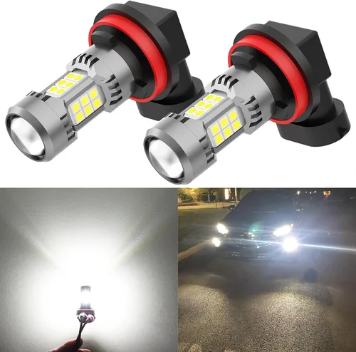 Vista 18 de Phinlion Bombillas LED antiniebla H10, 3200 lúmenes color azul hielo, súper brillantes PY20D 9145, focos antiniebla de repuesto para coches