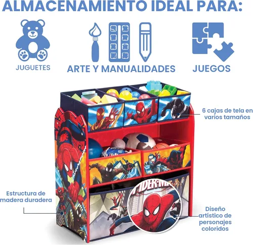 Vista 3 de Delta Children Organizador de juguetes multicompartimiento, Marvel Spider Man