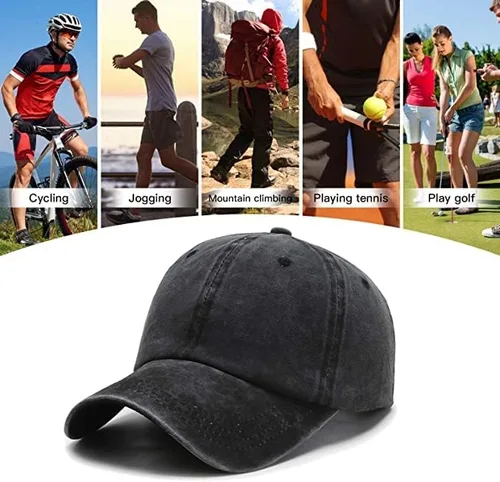 Vista 6 de Waldeal Men's Baseball Cap Girl Dad Embroidery Vintage Distressed Unconstructed Hat