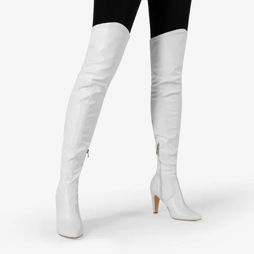 Vista 4 de DREAM PAIRS Botas altas hasta el muslo para mujer, tacones por encima de la rodilla, botas largas y sexys con punta puntiaguda