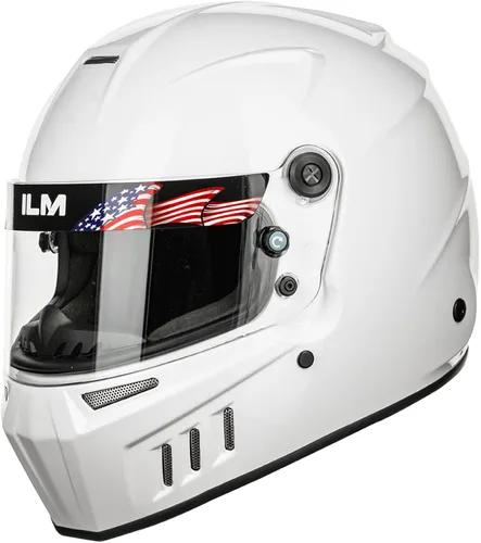 Vista 9 de ILM Snell SA2020 Casco de carreras de auto de cara completa con fibra de vidrio ligera para hombres y mujeres adultos Modelo 890