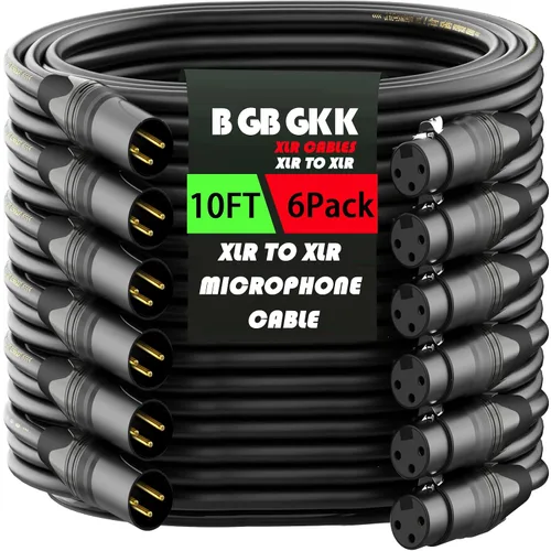 Vista 19 de XLR Cables - Cable de micrófono XLR profesional de 3 pines X L R de 3 pines chapado en oro, cable de micrófono equilibrado, multicolor