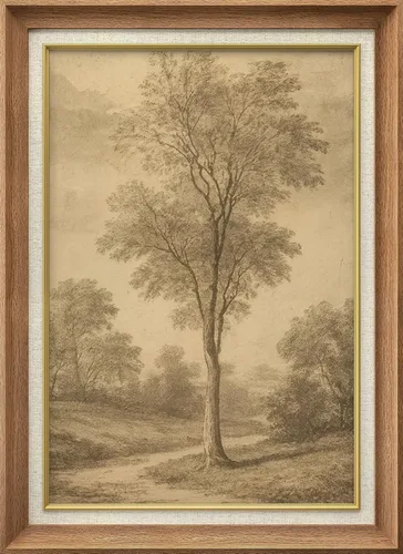 Vista 18 de SIGNWIN Arte de marco de alta calidad, elegante, vintage, ilustraciones de dibujo de árbol, arte fino, arte tradicional icónico para sala de estar