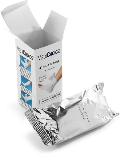 Vista 3 de MediChoice Unna Boot - Vendaje de compresión para botas, pasta, 4 pulgadas x 10 yardas, blanco, 1314099904 (caja de 12)