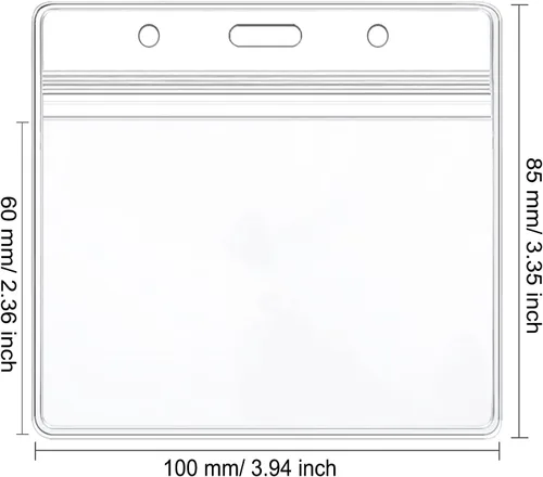 Vista 2 de 50 portatarjetas de identificación horizontal transparente