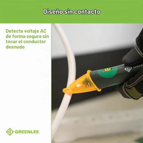 Vista 5 de Greenlee GT-16 Detector de voltaje sin contacto ajustable, 5V - 1000V CA, verde, verdes