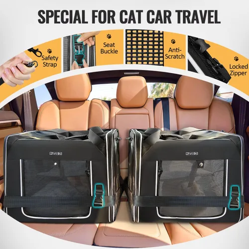 Vista 6 de Petskd Transportador de mascotas combinable para gatos grandes o perros medianos, transportador grande de 18 x 17 x 17 pulgadas para viajes