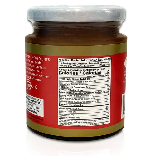 Vista 2 de PeruChef Pasta Aji Amarillo Poco Picante Pasta ligera de pimiento picante amarillo peruano, 8 onzas