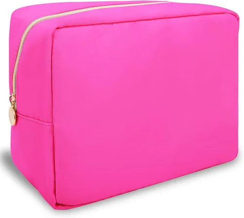 Vista 95 de izuzta Nylon Lager Pequeño Slim Mini Maquillaje Bolsa Organizador, Beige, Viajes
