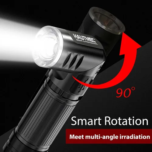 Vista 2 de HAUTMEC Linternas LED recargables de 500 lúmenes altos, linterna magnética súper brillante, mini linterna impermeable, 3 modos, linternas pequeñas
