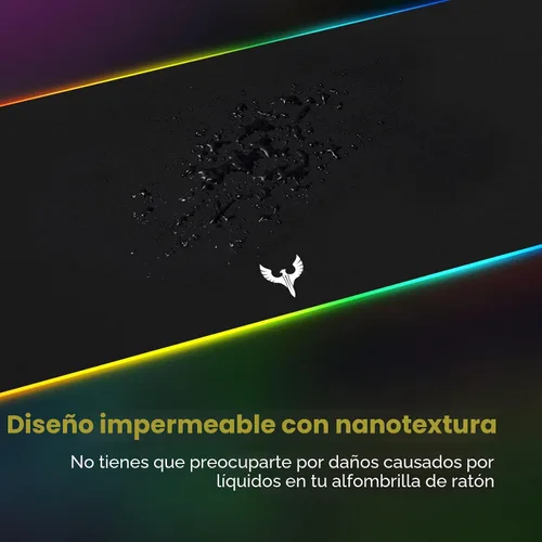 Vista 4 de BladeHawks Alfombrilla de mouse RGB extra grande para juegos, 14 modos de luz, alfombrilla de mouse LED suave extendida, base de goma