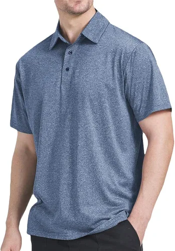 Vista 5 de Paquete de 3 polos para hombre Dry Fit Performance de manga corta Polo de golf