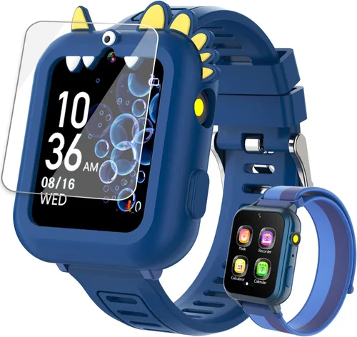 Vista 11 de Reloj inteligente para niños con caja de reloj, Negro, Pequeño, Negro