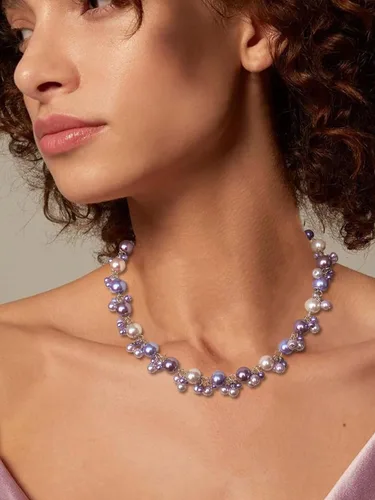 Vista 3 de Collar de perlas con cuentas, elegante gargantilla de perlas para mujer, joyería de moda, regalo de cumpleaños para mamá
