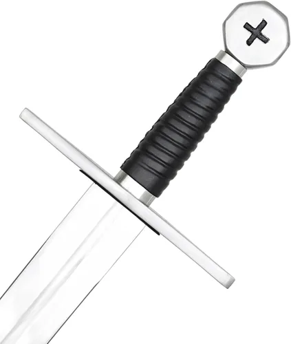 Vista 4 de Medieval Knights Templar - Espada larga con vaina, 41.25 pulgadas, guardia de acero, envuelta en madera dura