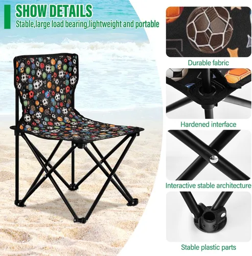 Vista 5 de Al aire libre plegable fútbol fútbol camping sillas para adultos silla de camping portátil silla de césped ligero 202a6235