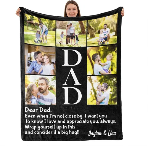 Vista 17 de TURMTF Manta personalizada con foto para mamá de hija e hijo, regalos de boda personalizados para ella, él, pareja, esposa, marido, novia, novio