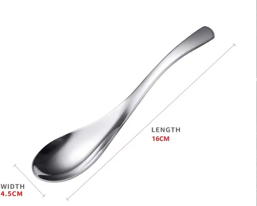 Vista 2 de Cucharas de sopa, cucharas de mango corto de acero inoxidable, cuchara de sopa clásica y duradera, juego de 5.