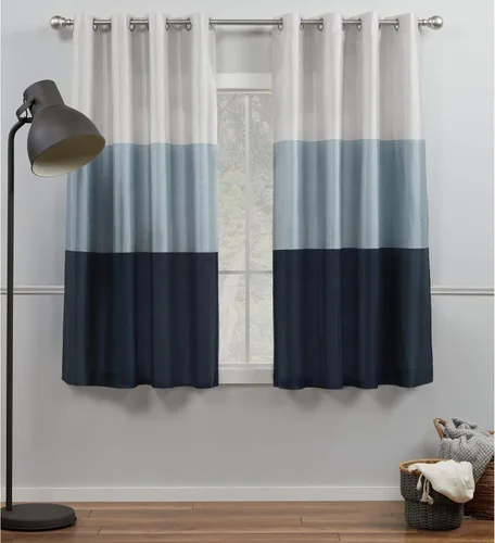 Vista 20 de Exclusive Home Curtains Chateau Rayed Sky Silk Grommet Top Top Curtain Panel Panel, 54x96, Pearl Black, 2 Count Perla negra