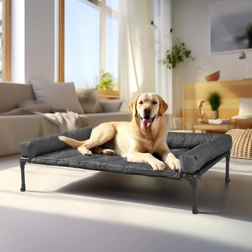 Vista 31 de Veehoo Cama Elevada Refrescante para Perro Añade Cojín Bolster Extraíble Impermeable Alfombrilla, Cuna Elevada para Mascotas con Malla Teslin
