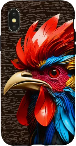 Vista 5 de Funda para teléfono iPhone XR Gallo Gallo de granja Animal Art Rooster