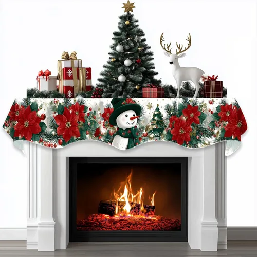 Vista 18 de BVBOX Bufanda Decorativa para Repisa de Chimenea Navideña, Cubierta Corredor para Repisa de Chimenea de Navidad e Invierno