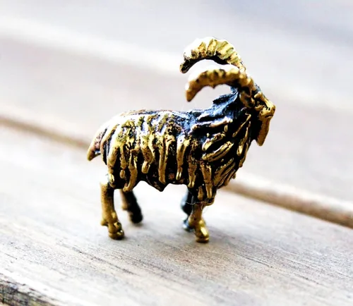 Vista 7 de Figura de cabra Ram Latón Pequeño Animal Figura Aries Zodiaco Miniatura Coleccionable Regalo Pequeño Metal Decorativo Baratija