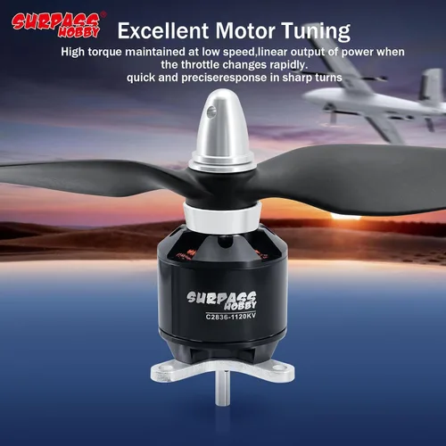 Vista 5 de Surpass C2836 1120KV Motor sin escobillas para aviones RC Ala fija
