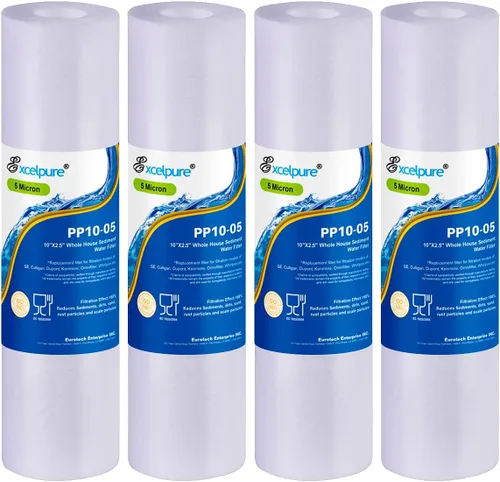 Vista 7 de EXCELPURE Cartucho de filtro de agua para sedimentos para toda la casa de 5 micras de 10 x 2.5 pulgadas, repuesto para cualquier unidad de RO de 10
