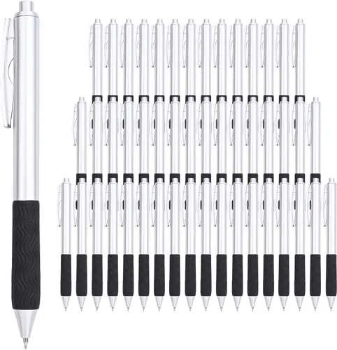 Vista 9 de Bolígrafos de Gel Negros, Paquete de 50 Bolígrafos Negros 0.5mm de Punta Fina, Tinta Negra, Escritura Suave, Bolígrafo de Gel con Clic para Oficina