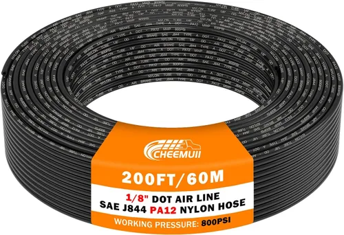 Vista 16 de CheeMuii 30 pies 1/4 línea de aire DOT 1/4" PA12 tubo neumático de nylon 9.1 metros 1/4 pulgada OD tubo de aire neumático tubo de línea de aire